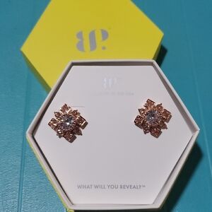 Gold Floral Stud Earrings with Intricate Design